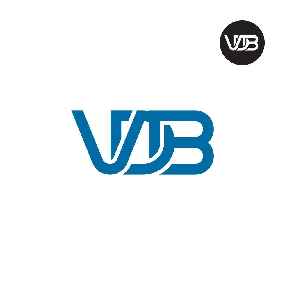 brief vdb monogram logo ontwerp vector