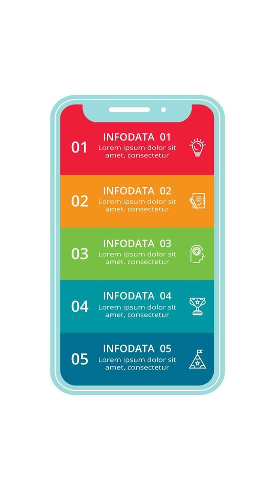 creatief concept voor infographic met 5 stappen, opties, onderdelen of processen. bedrijf gegevens visualisatie. vector