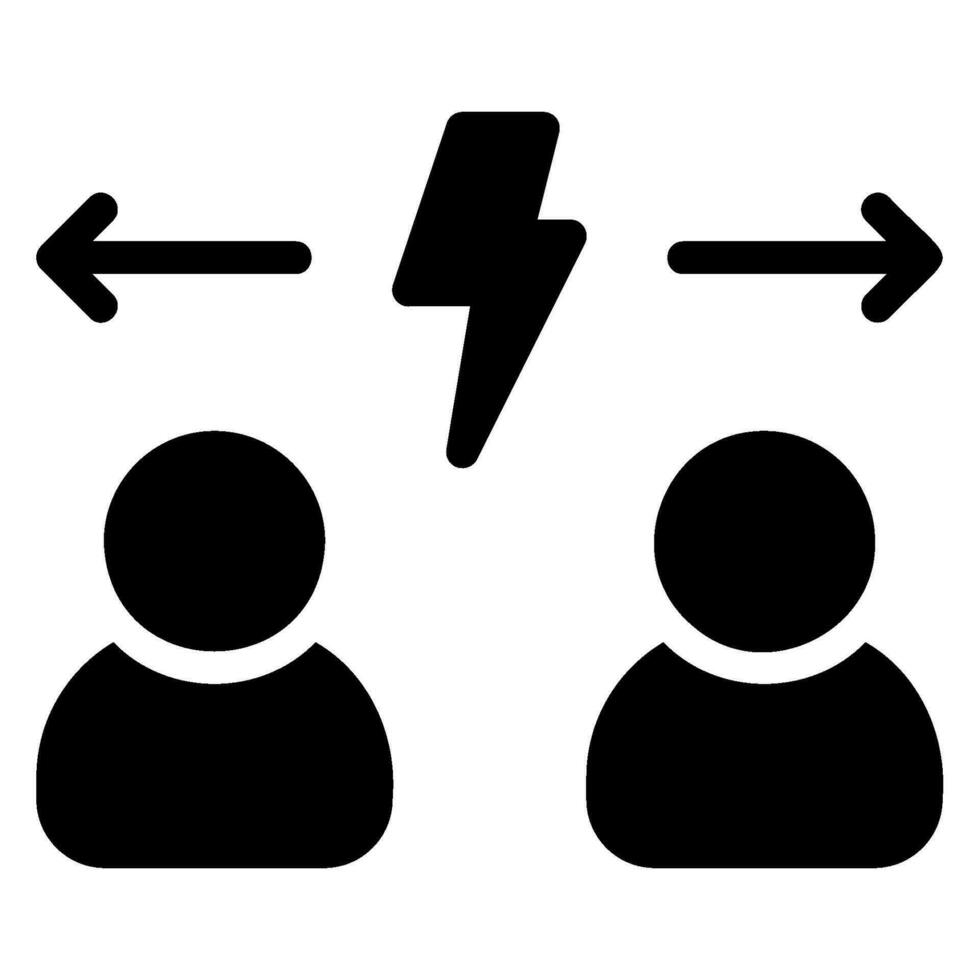 conflict glyph-pictogram vector