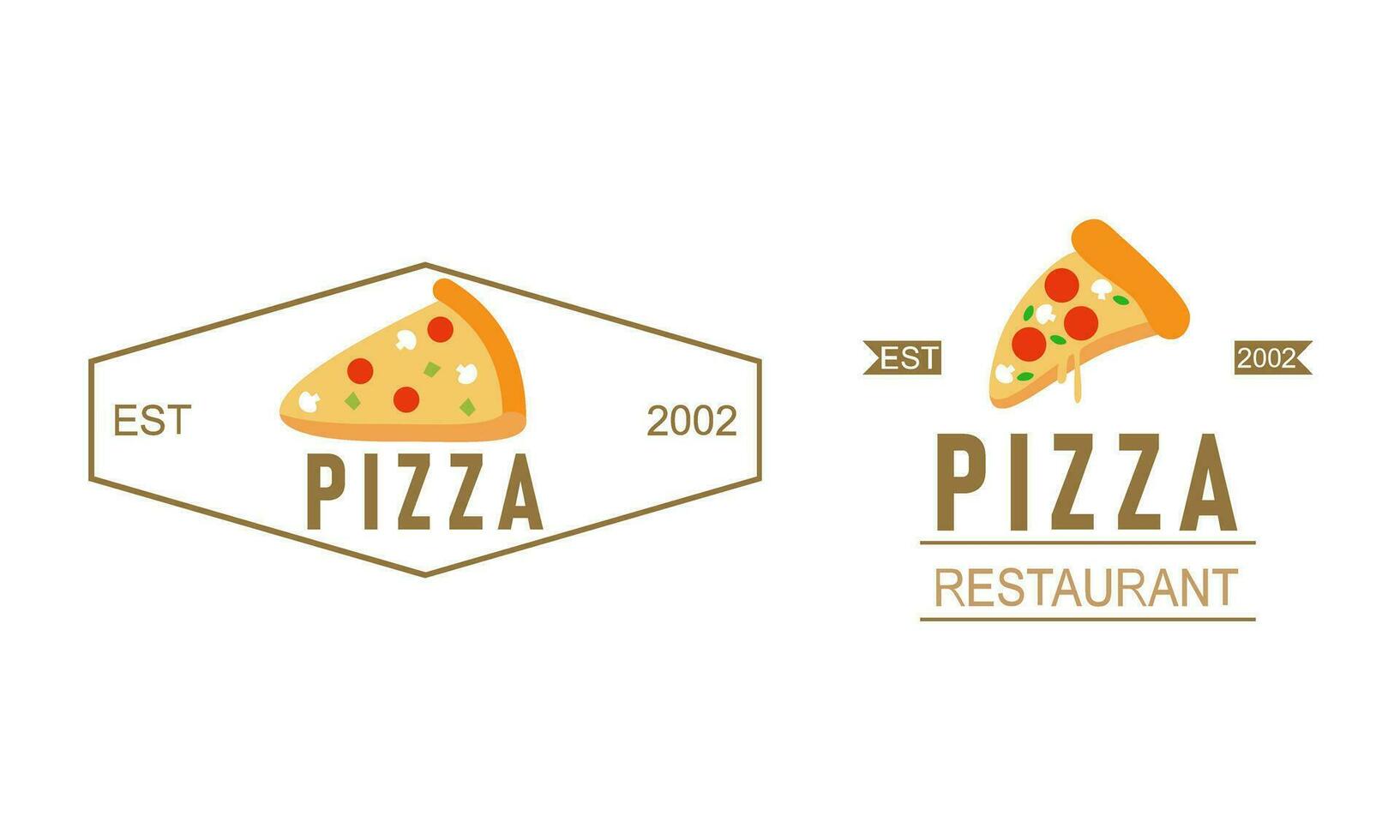 pizza logo, pictogrammen en ontwerp elementen voor pizzeria vector