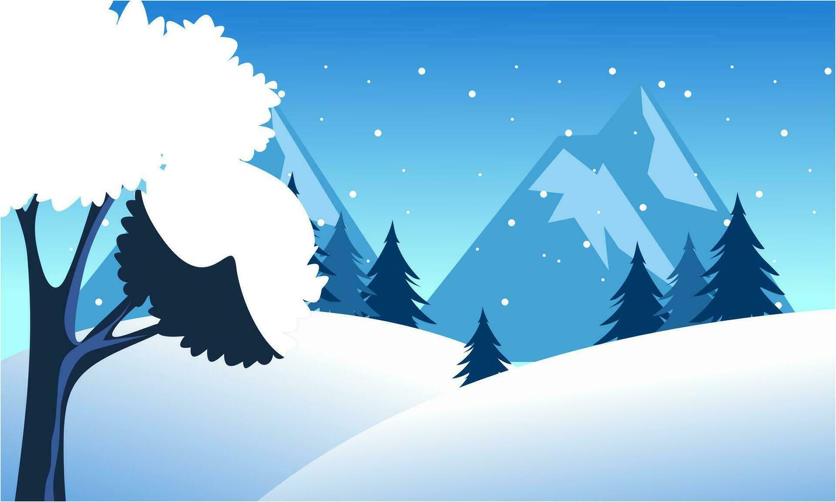 winter landschap achtergrond. vlak vector illustratie