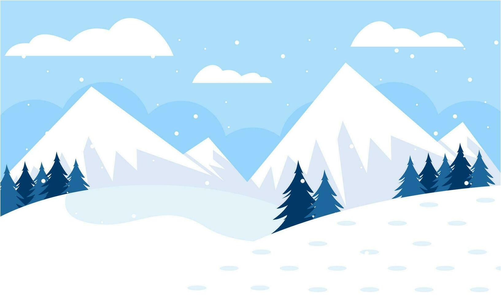 winter landschap achtergrond. vlak vector illustratie
