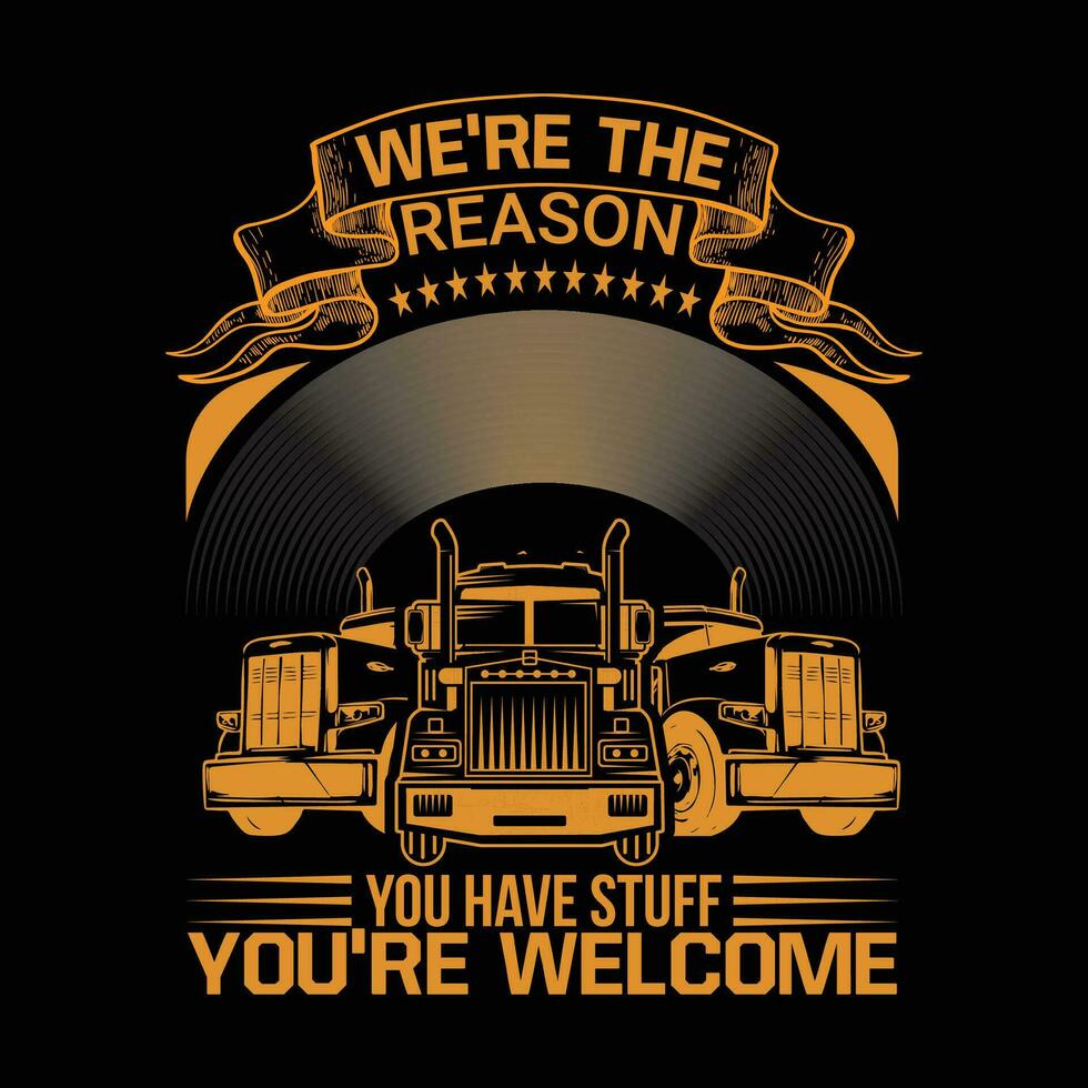 vrachtwagenchauffeurs, vrachtwagen, vrachtauto bestuurder, vrachtwagenchauffeurs typografie grafisch t-shirt ontwerp vector voor afdrukken