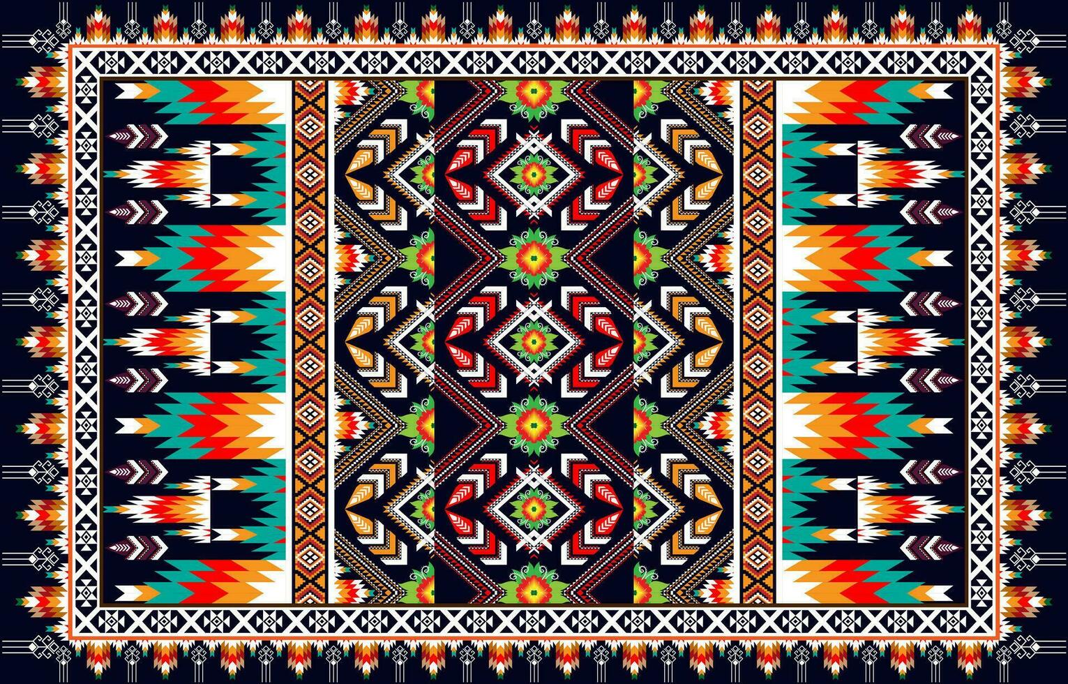 tapijt etnisch ikat patroon kunst. meetkundig etnisch ikat naadloos patroon in stam. Mexicaans stijl. ontwerp voor achtergrond, behang, illustratie, vector
