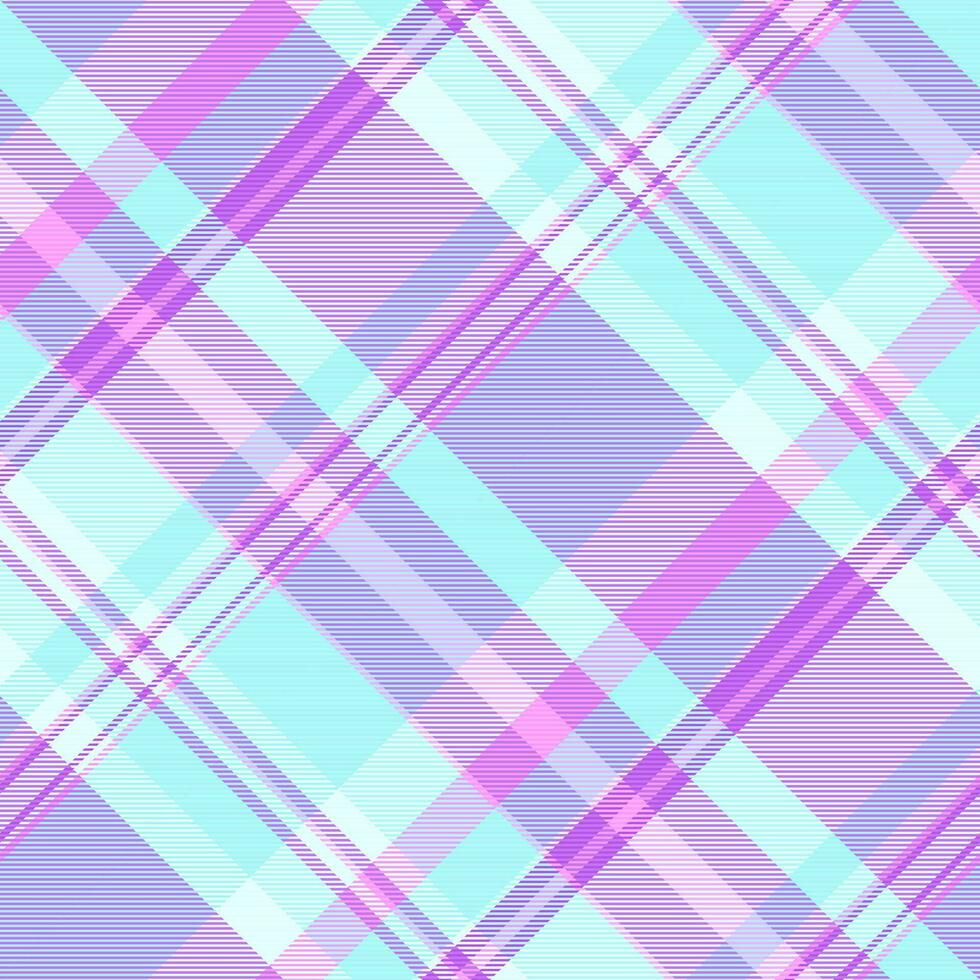 cheques Schotse ruit structuur plaid, multicultureel vector patroon naadloos. slijtage textiel kleding stof controleren achtergrond in Purper en licht kleuren.