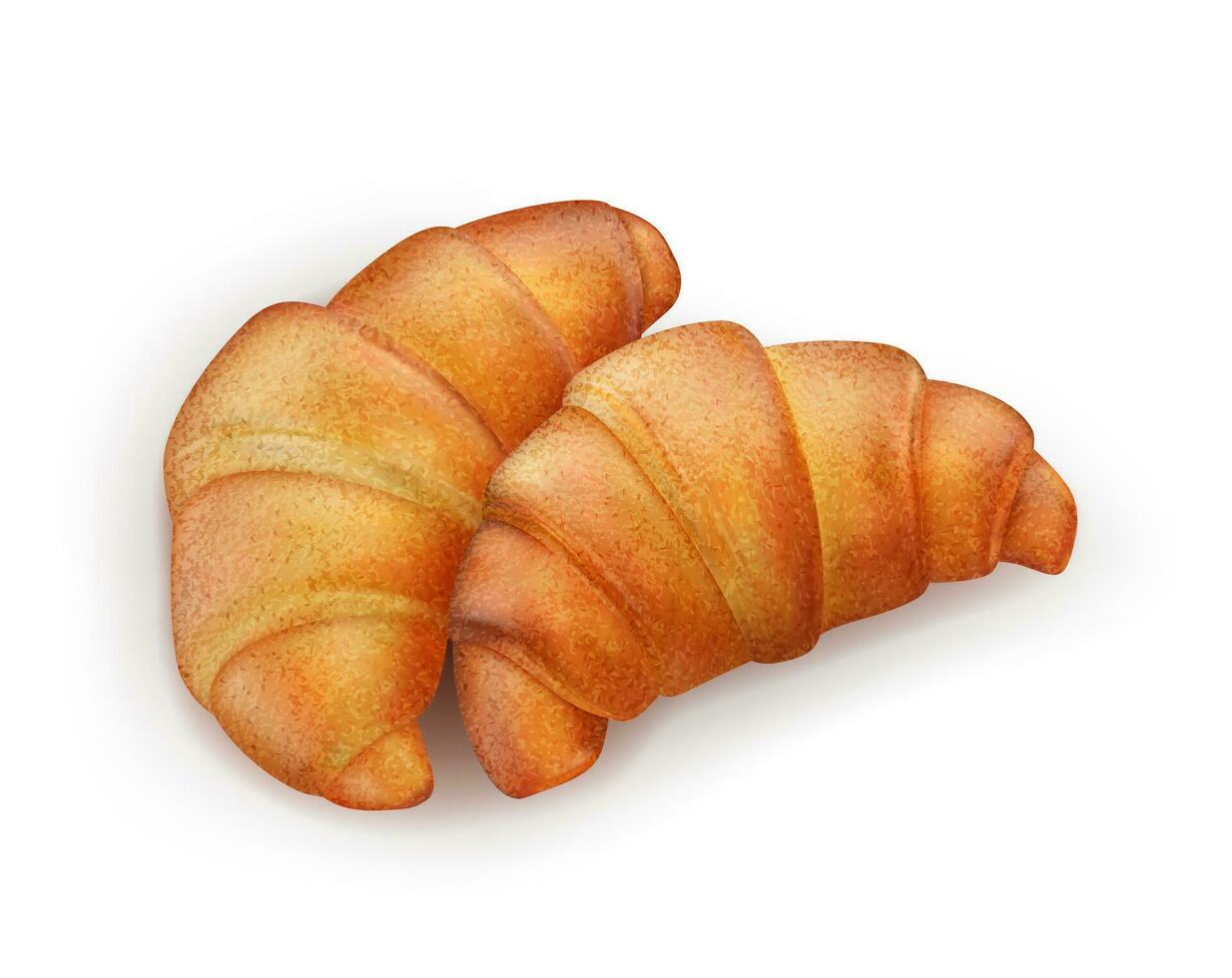 realistisch gedetailleerd 3d Frans croissant set. vector