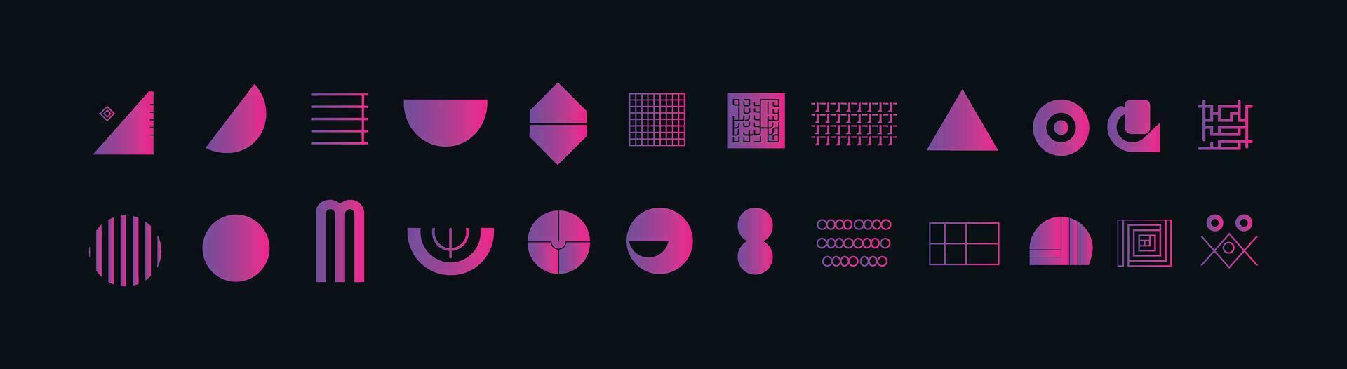 modieus y2k vector tekens en abstract grafisch elementen, zonnestraal, brutalist vormen, en meetkundig vormen voor minimalistische bauhaus-geïnspireerd ontwerp vormen, stickers, en bedrijf kaarten, eenvoudig vormen