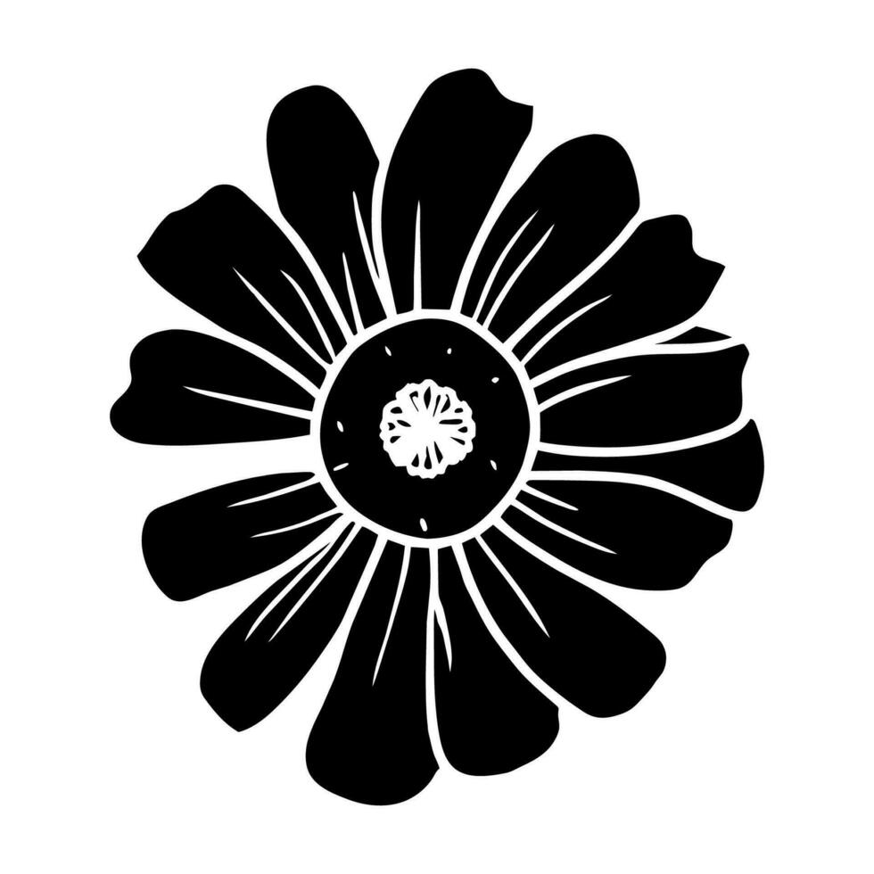 hand- getrokken gemakkelijk bloem illustratie vector