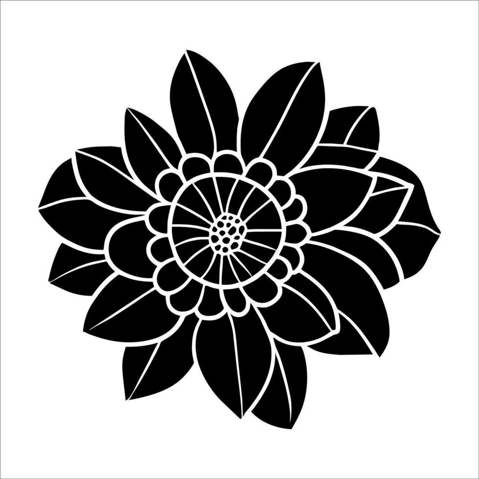 hand- getrokken gemakkelijk bloem illustratie vector