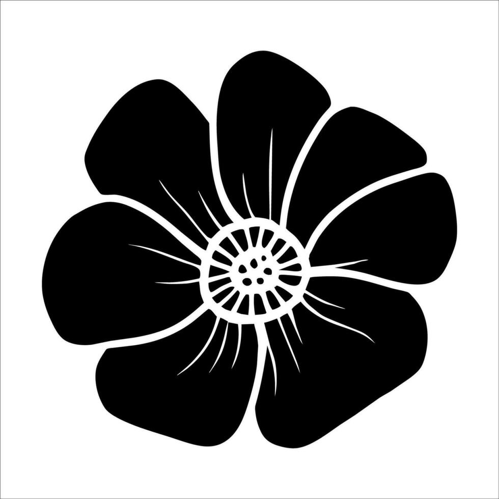 hand- getrokken gemakkelijk bloem illustratie vector