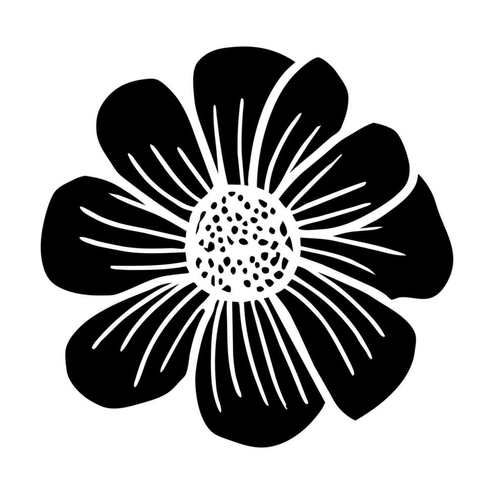 hand- getrokken gemakkelijk bloem illustratie vector