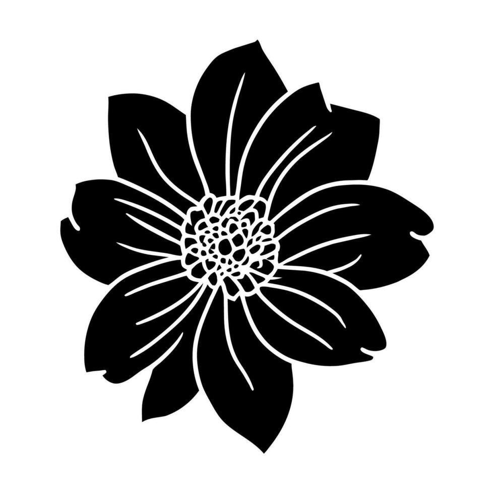 hand- getrokken gemakkelijk bloem illustratie vector