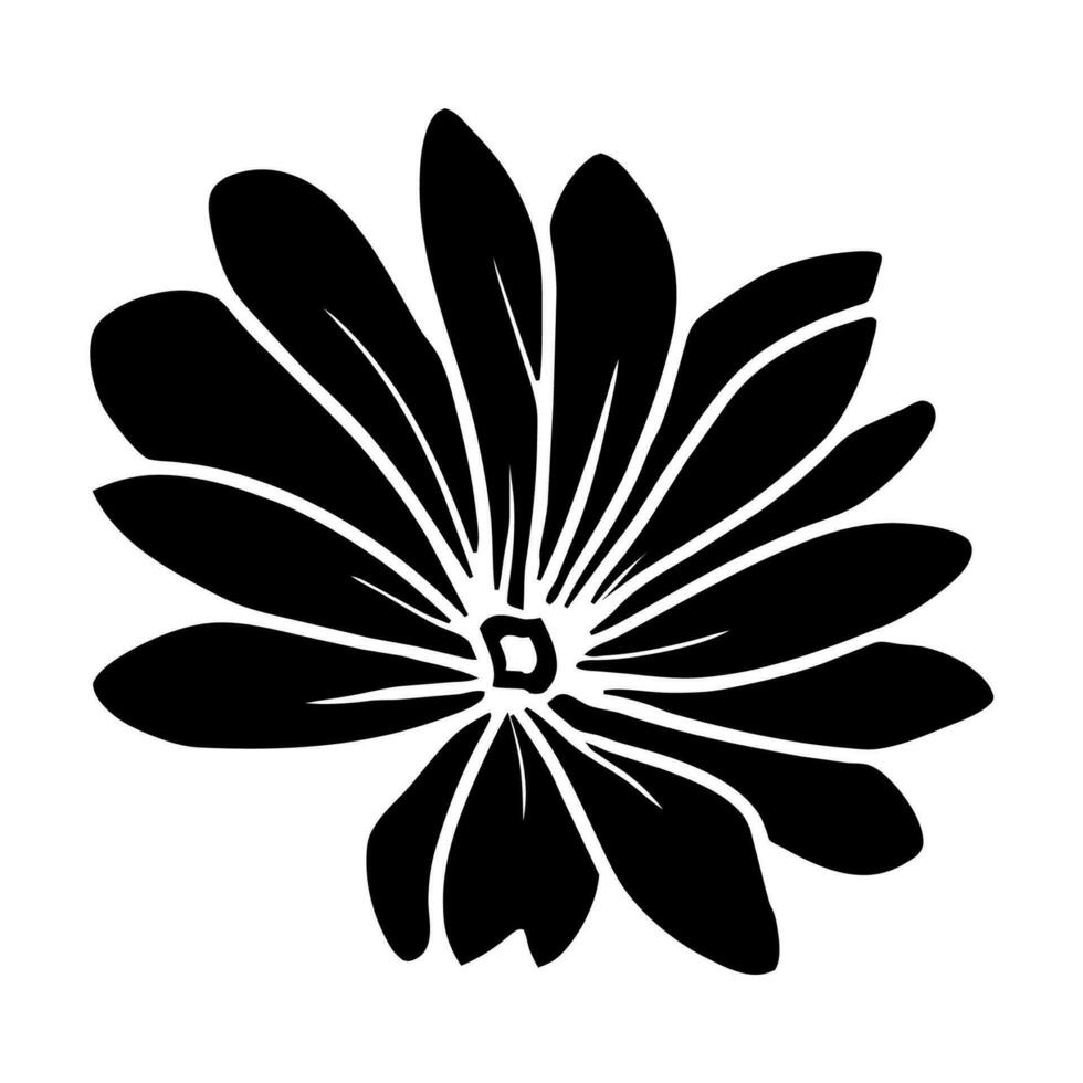 hand- getrokken gemakkelijk bloem illustratie vector