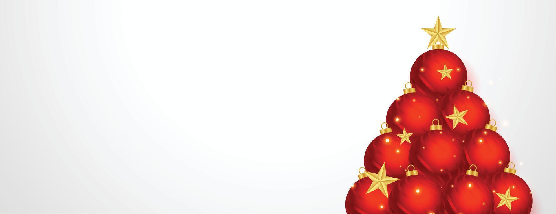 creatief Kerstmis boom gemaakt met Kerstmis bal en sterren vector