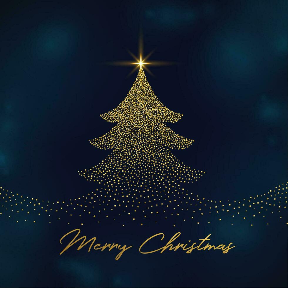 sprankelend Kerstmis boom ontwerp Aan donker achtergrond voor vrolijk Kerstmis vector