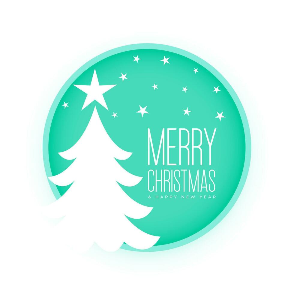 creatief vrolijk Kerstmis uitnodiging achtergrond met papercut pijnboom boom vector