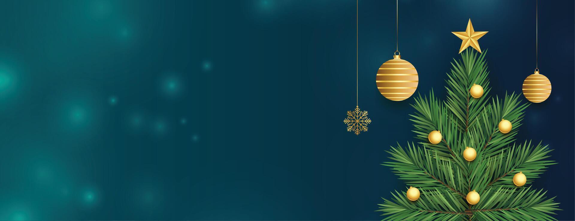Kerstmis boom ontwerp met decoratief elementen Aan bokeh achtergrond vector