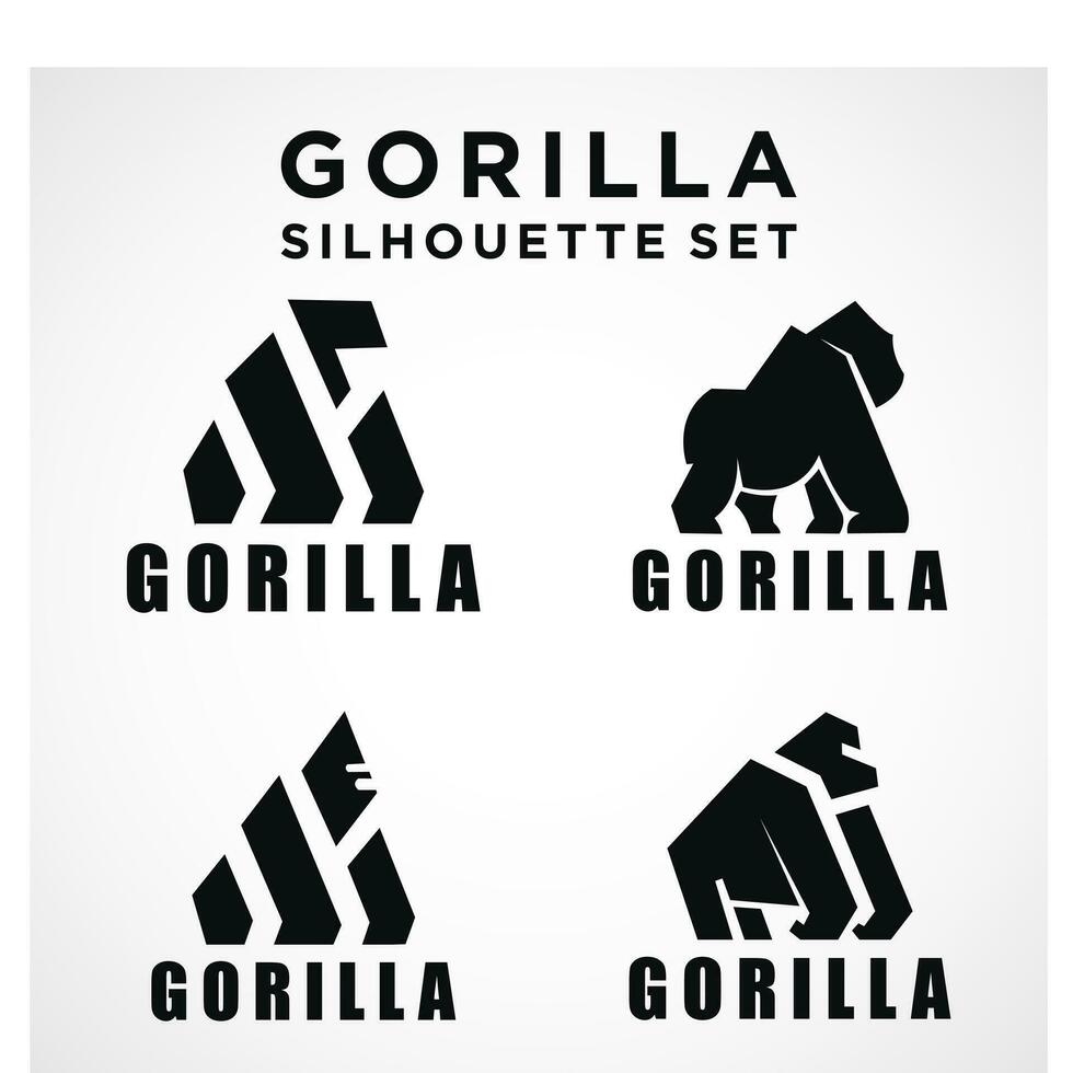 gorilla silhouet reeks vector