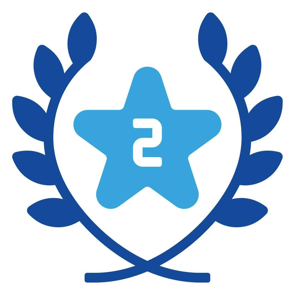 zilver medailles prijs icoon of logo illustratie glyph stijl vector