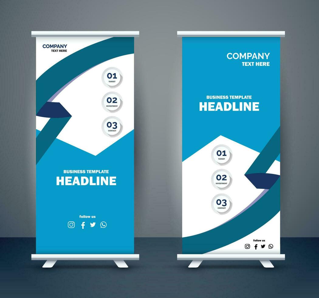 vector bedrijf rollen omhoog Scherm standee voor presentatie doel