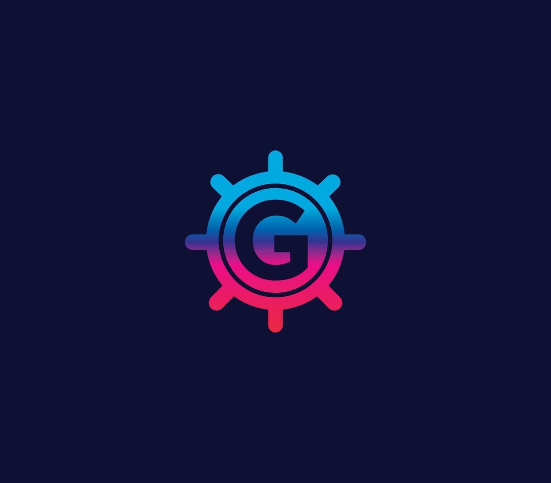 g alfabet kastje logo ontwerp concept vector