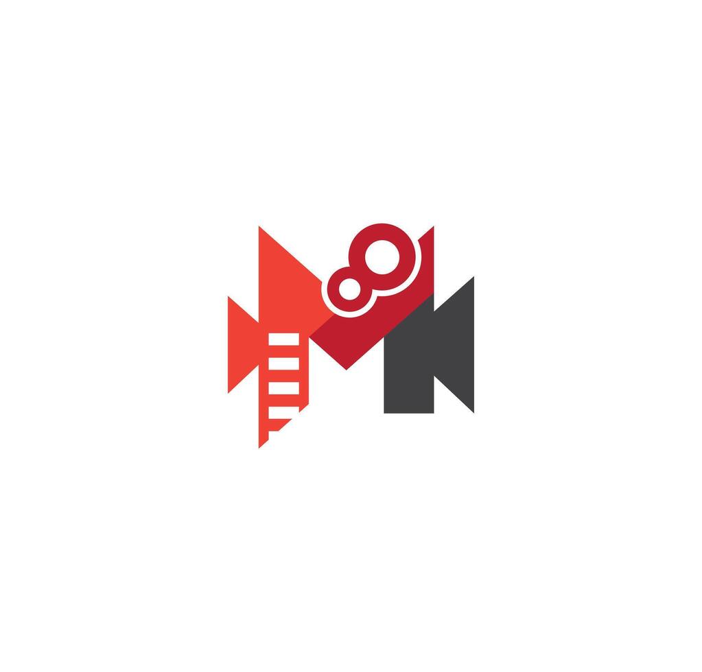 m alfabet films logo ontwerp concept vector