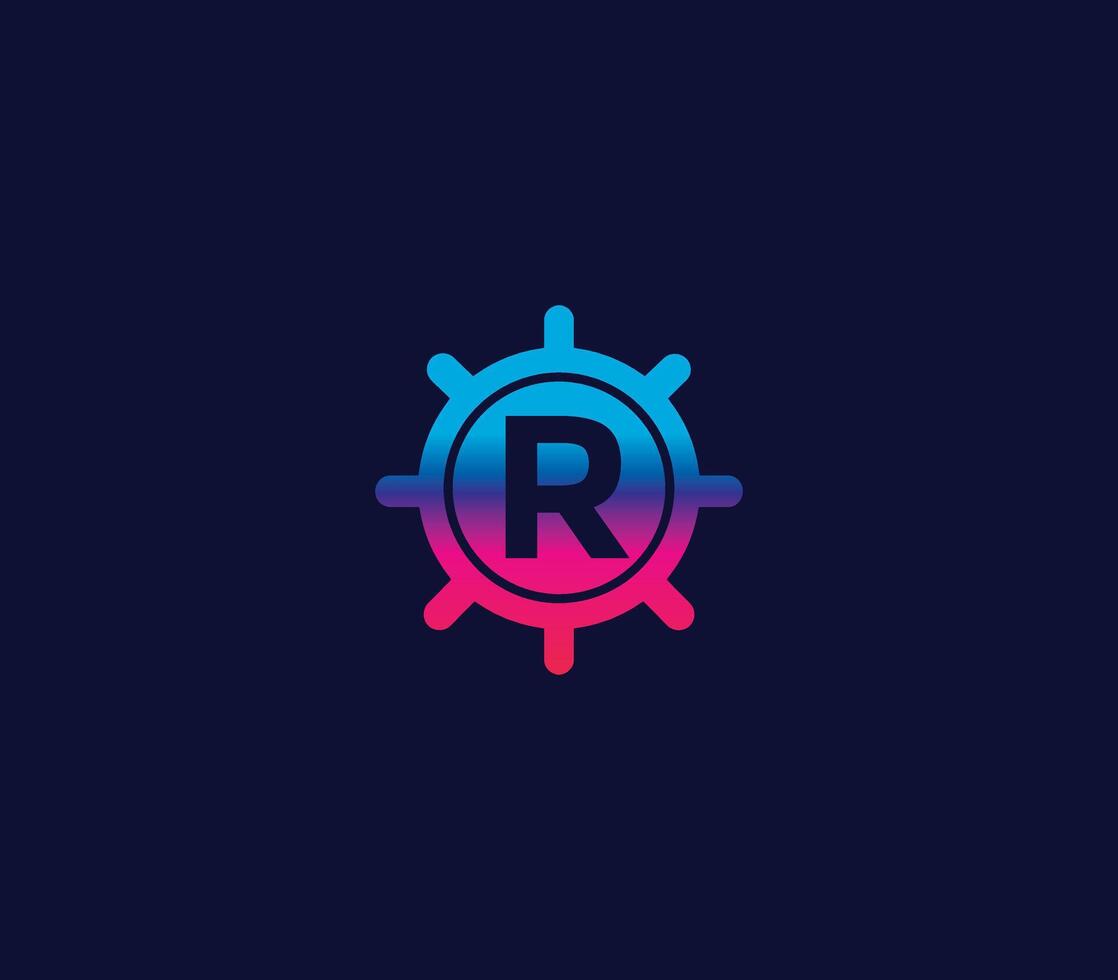 r alfabet kastje logo ontwerp concept vector