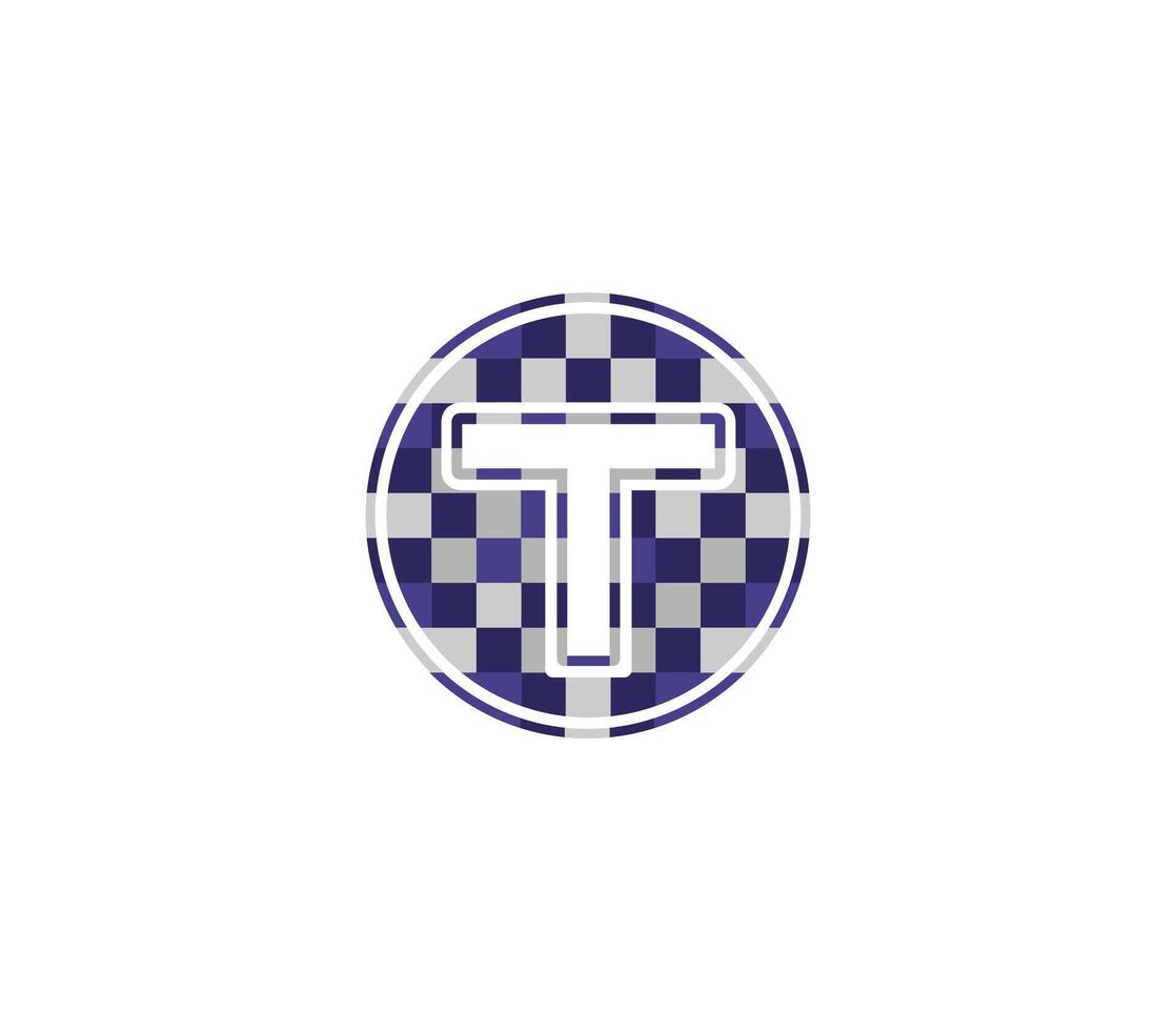 t alfabet pixel logo ontwerp concept vector