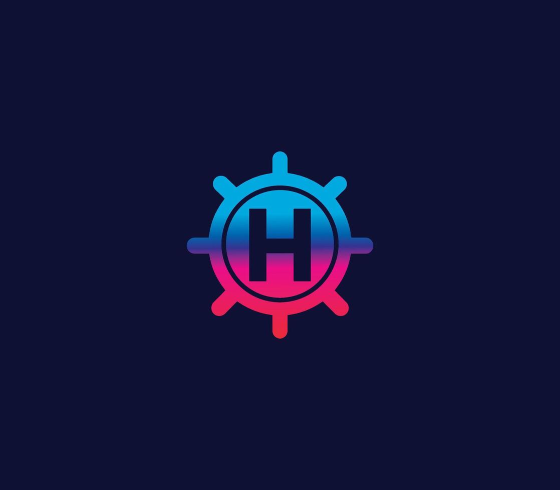 h alfabet kastje logo ontwerp concept vector