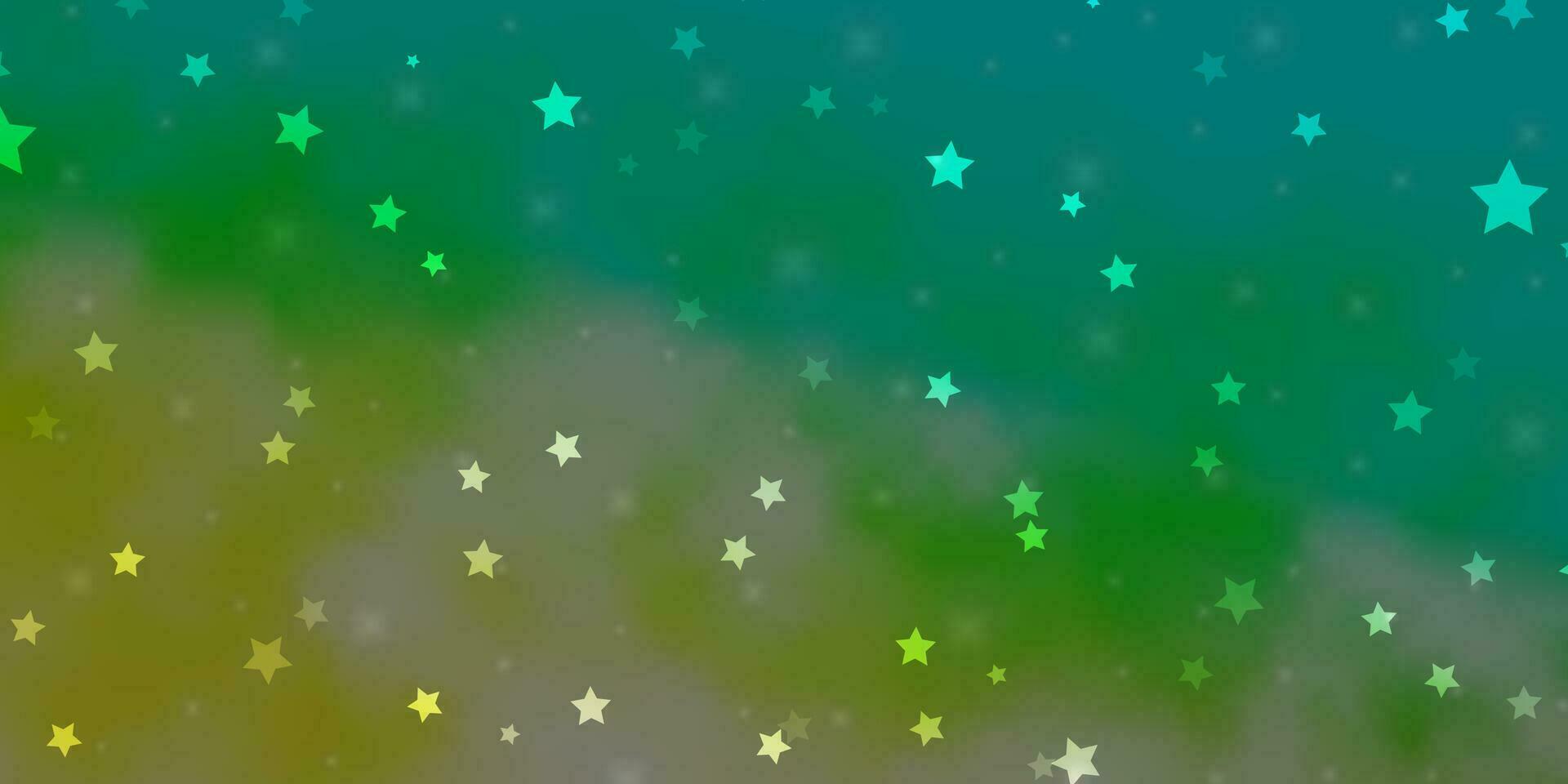 lichtblauw, groen vectorpatroon met abstracte sterren. vector