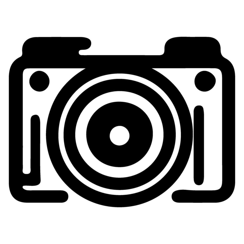 ai gegenereerd foto camera schets kunst icoon voor appjes, websites, logo. fotografie symbool zwart lijn vector