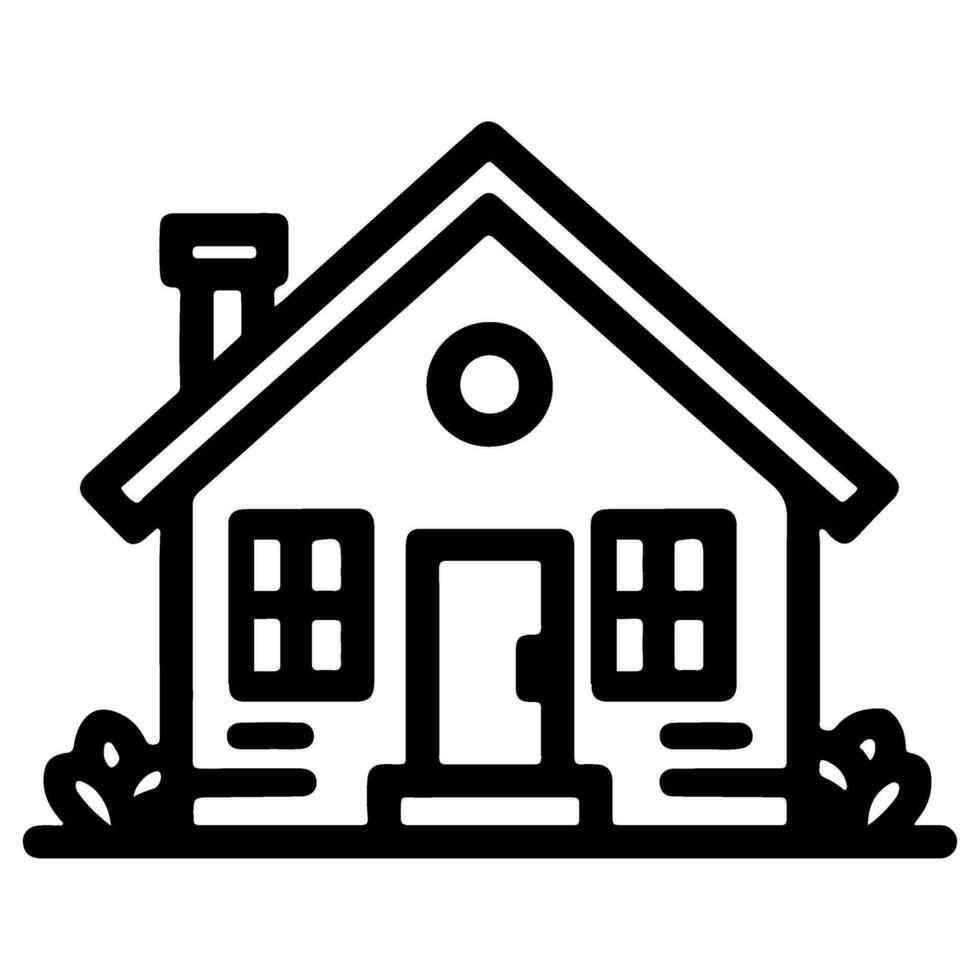 ai gegenereerd huis vlak icoon voor apps en websites, huis symbool teken zwart schets logo vector