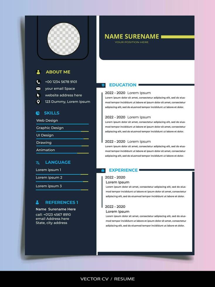 professioneel hervat CV vector sjabloon