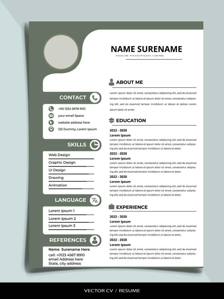 professioneel hervat CV vector sjabloon