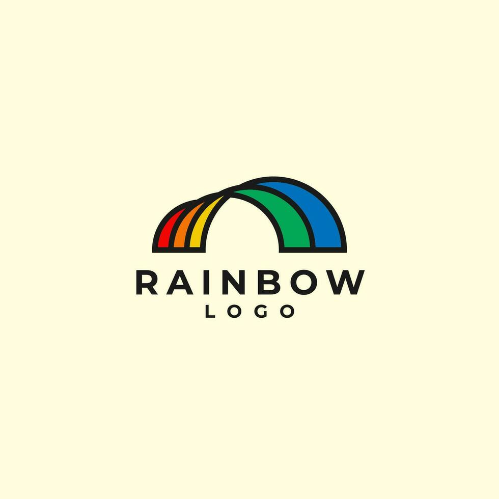 regenboog schattig en pret vector logo ontwerp