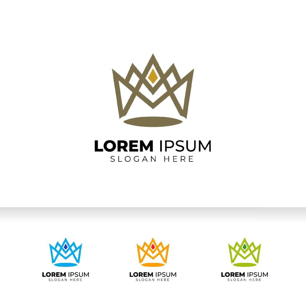 luxe kroon logo vector sjabloon. lineaire kroon pictogram vector ontwerp