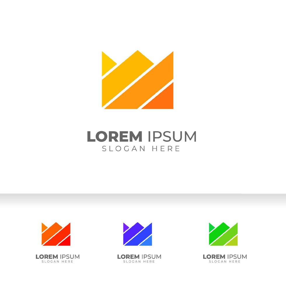 geometrische minimalistische kroon pictogram logo vector ontwerpsjabloon