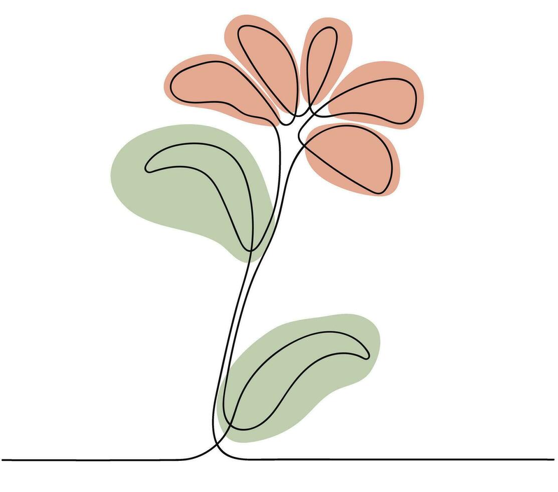 hand- getrokken bloem in een doorlopend lijn. abstract minimalistisch vormen. bewerkbare beroerte vector illustratie voor icoon, logo, label. gelukkig moeder, Dames, Valentijnsdag dag