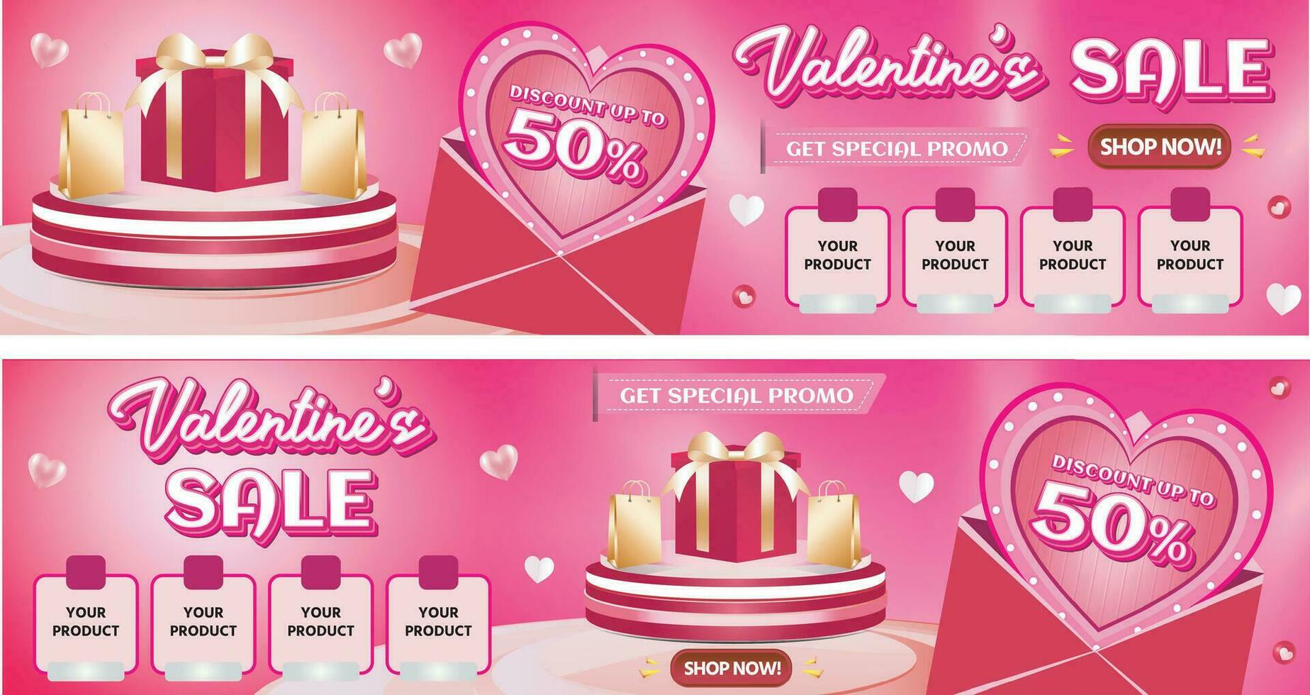 Valentijn februari groot uitverkoop banier korting Promotie achtergrond liefde sociaal media 2 vector