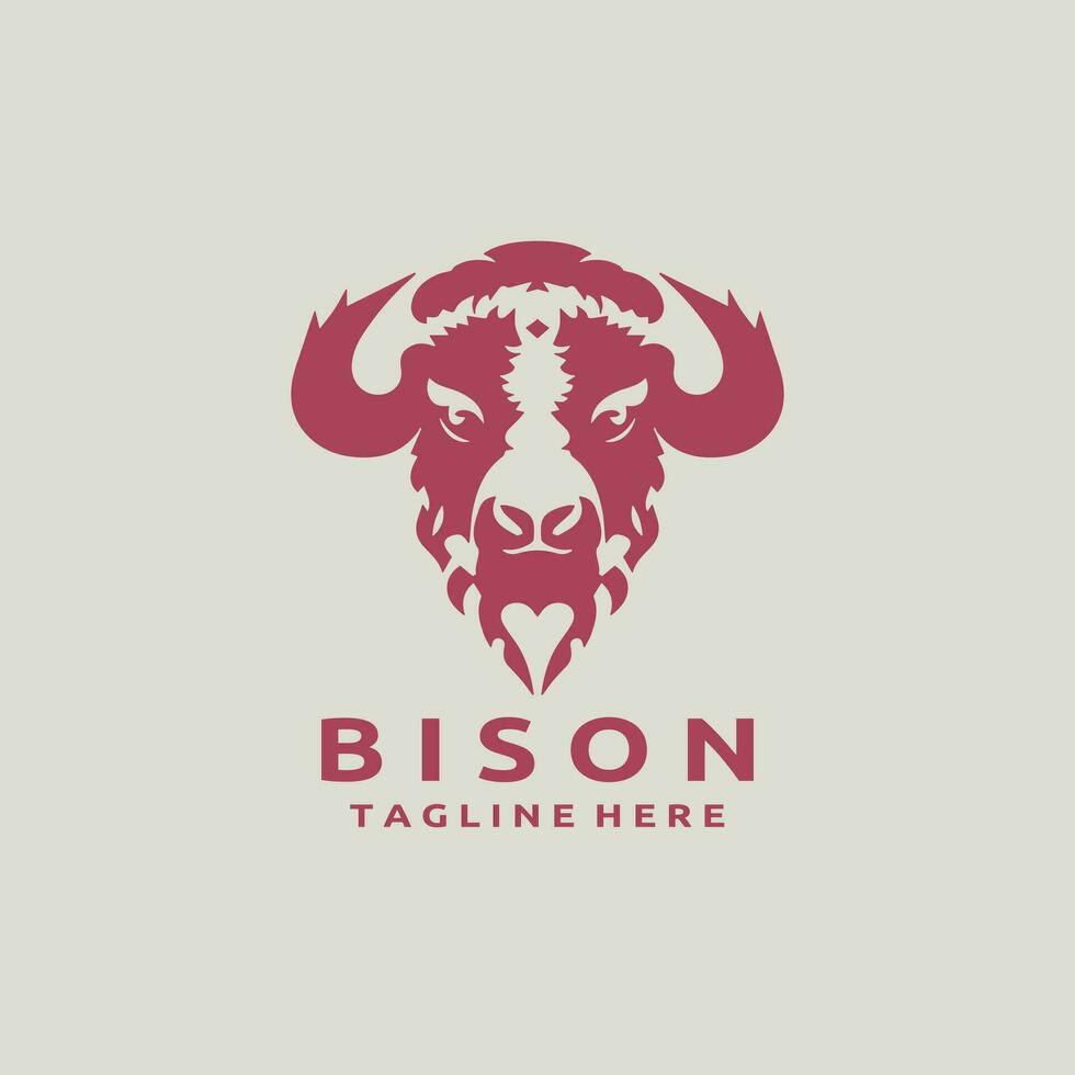 bizon hoofd logo ontwerp vector sjabloon