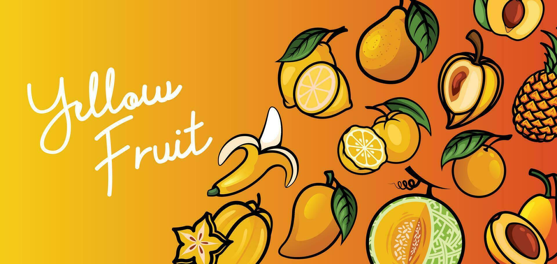 geel fruit ontwerp voorraad vector