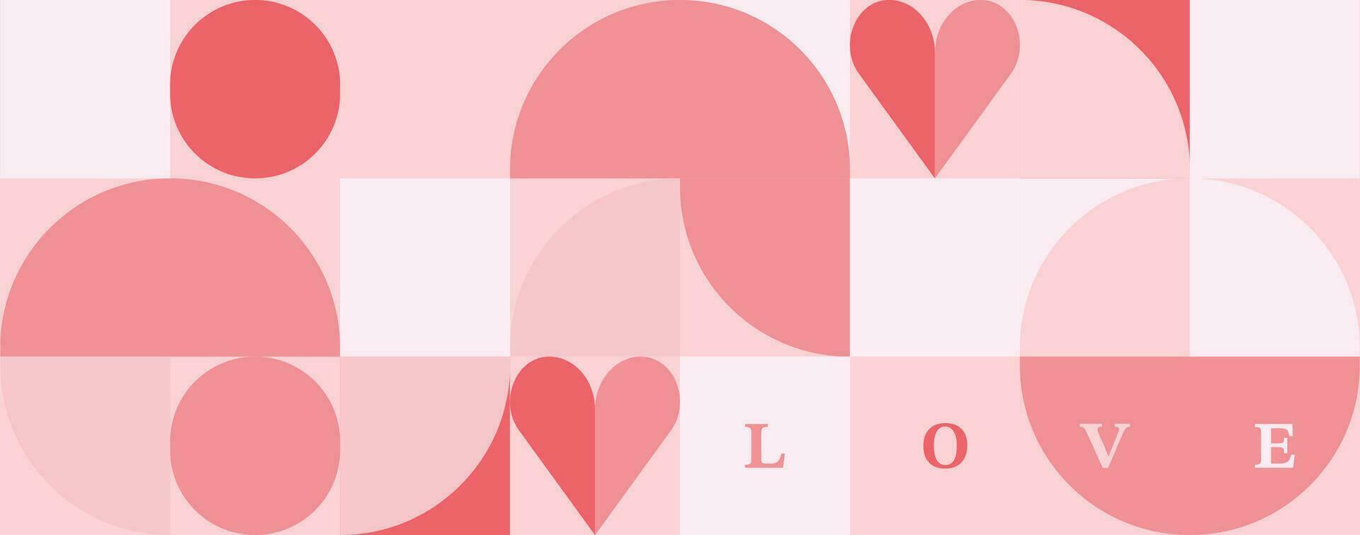 meetkundig hart achtergrond voor Valentijnsdag dag.bewerkbaar vector illustratie voor ansichtkaart, spandoek
