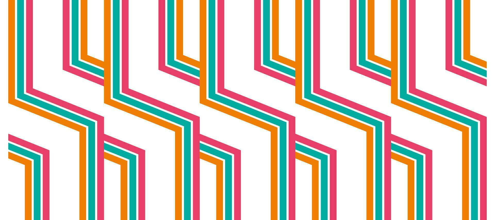 klassiek kleurrijk zigzag strepen dun lijn ontwerp achtergrond vector