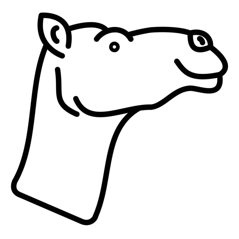 kameel vector icoon, lineal stijl icoon, van dier hoofd pictogrammen verzameling, geïsoleerd Aan wit achtergrond.