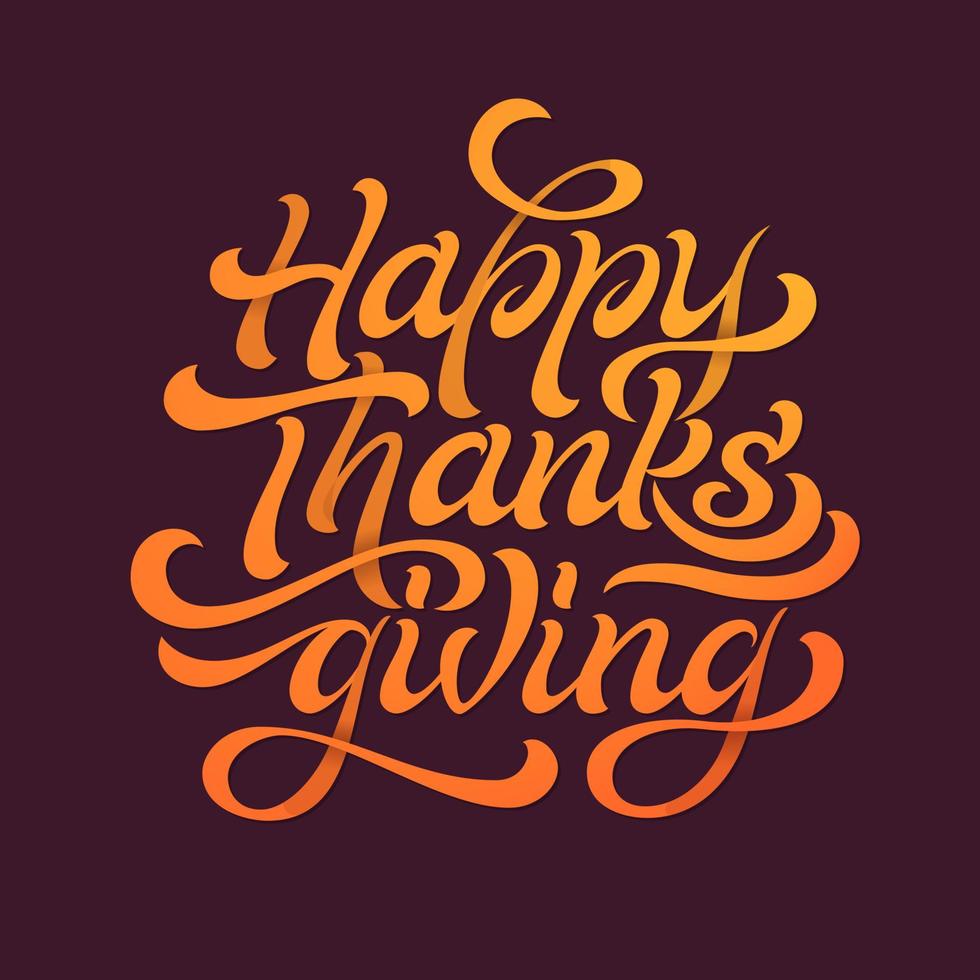 gelukkige dankzegging mooie belettering. viering citaat happy thanksgiving voor stempel, wenskaart. vectorillustratie. vector