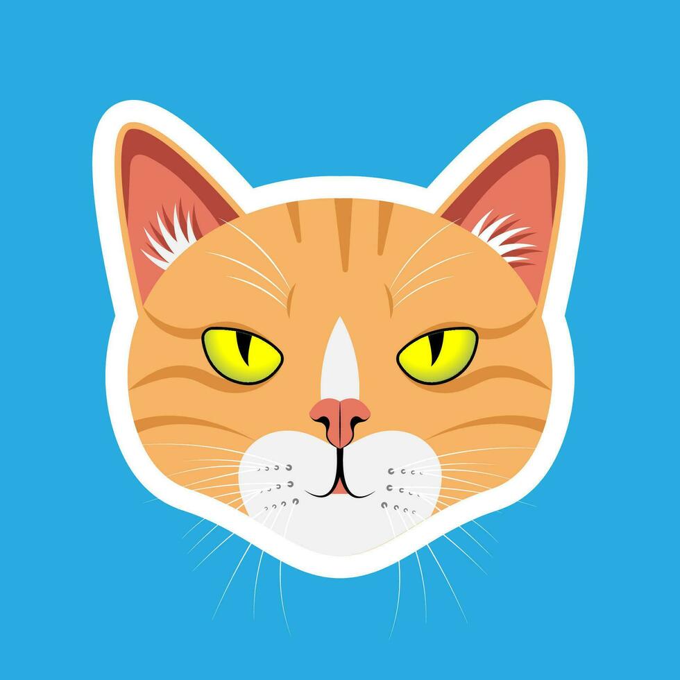gember hoofd kat gezicht illustratie vector kat of katje karakter