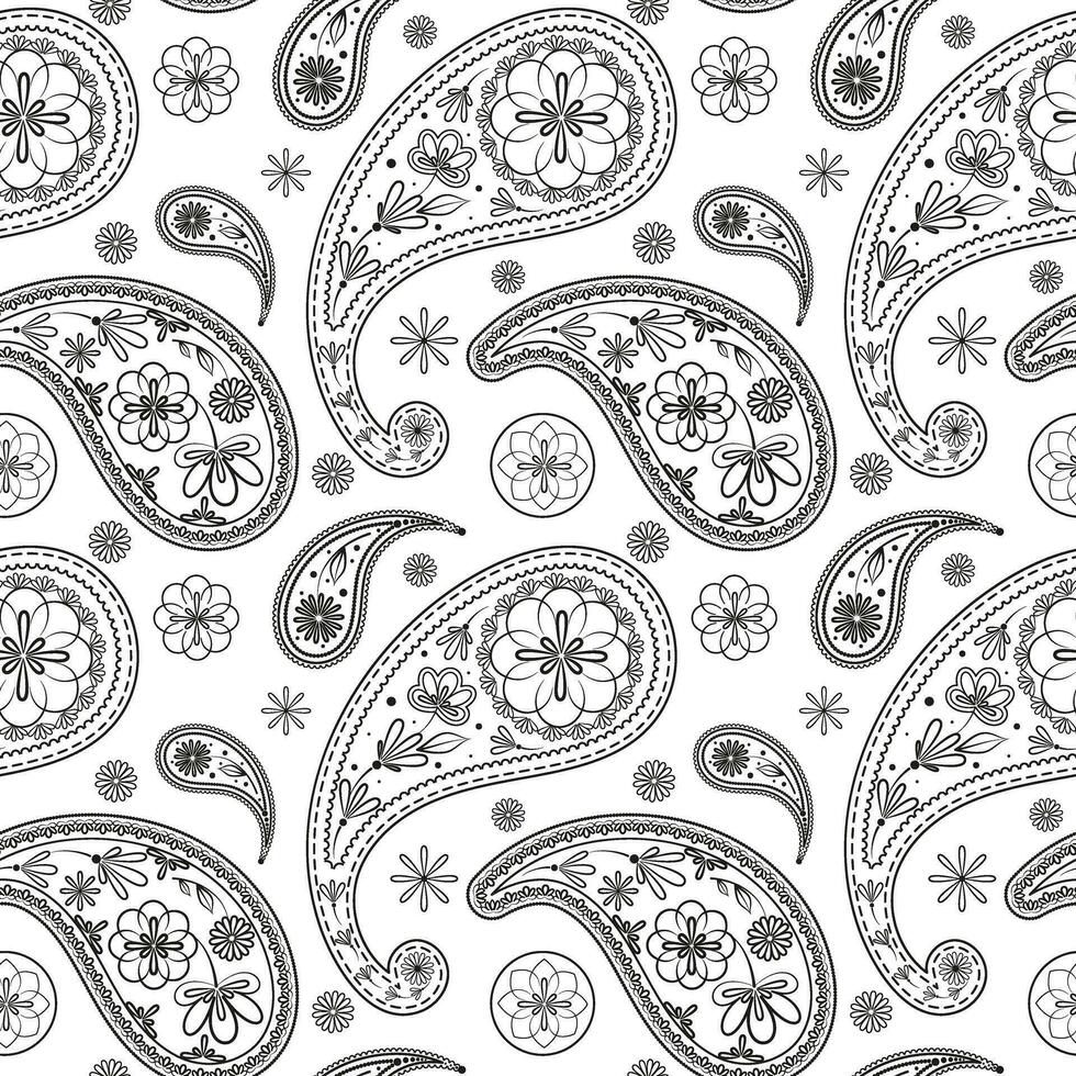 vector abstract paisley en bloemen wijnoogst hand getekend patroon. vector abstract paisley en bloemen wijnoogst achtergrond.