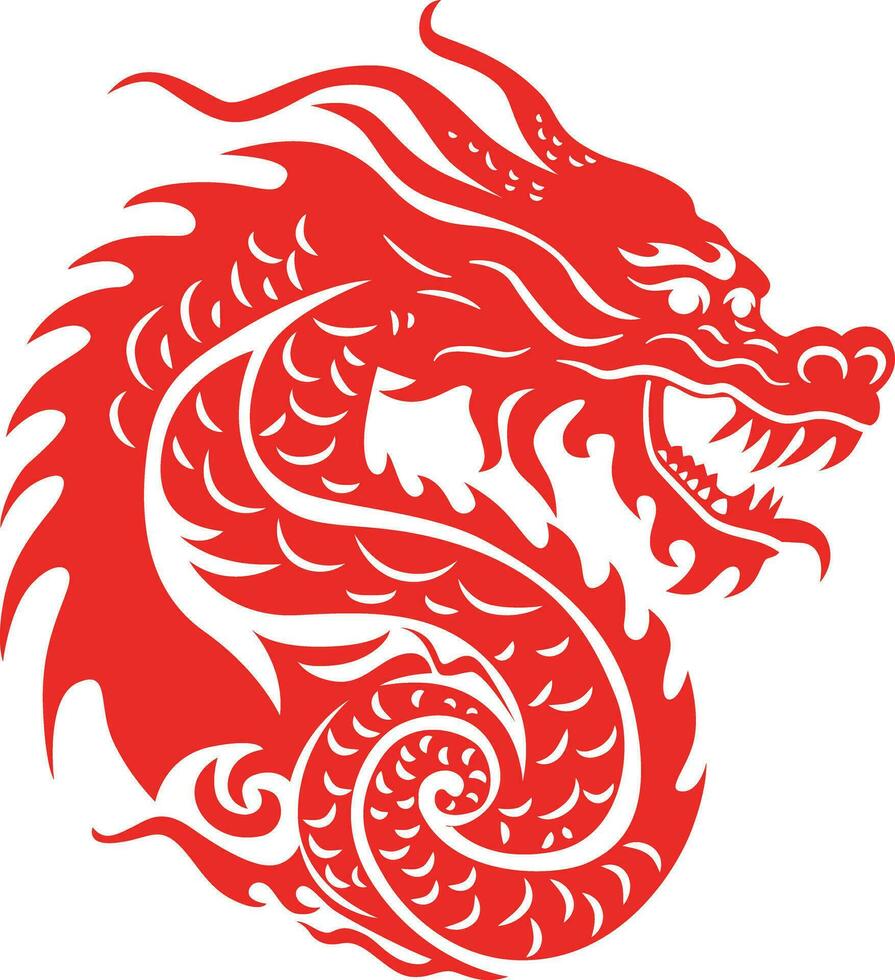 Chinese nieuw jaar draak silhouet vector