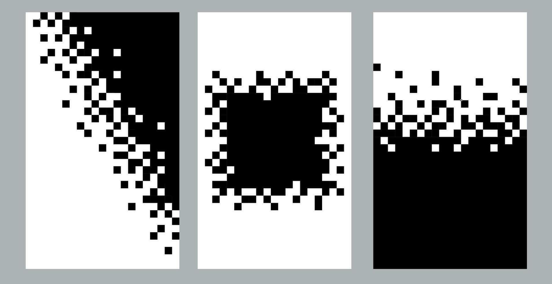 abstract pixel zwart omslag. mozaïek- achtergrond. opgelost gevulde vierkant. banier voor ontwerp vector