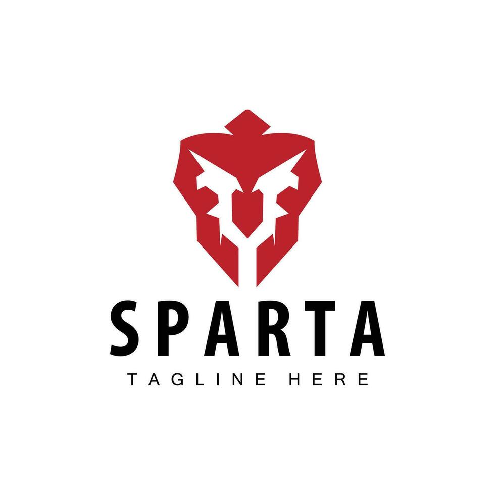 spartaans logo, barbaar krijger insigne ontwerp gemakkelijk silhouet spartaans oorlog helm vector